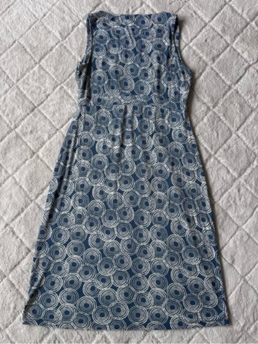 Boden | Blue Circle Print Jersey Knit Dress | Size 10L - Picture 5 of 13